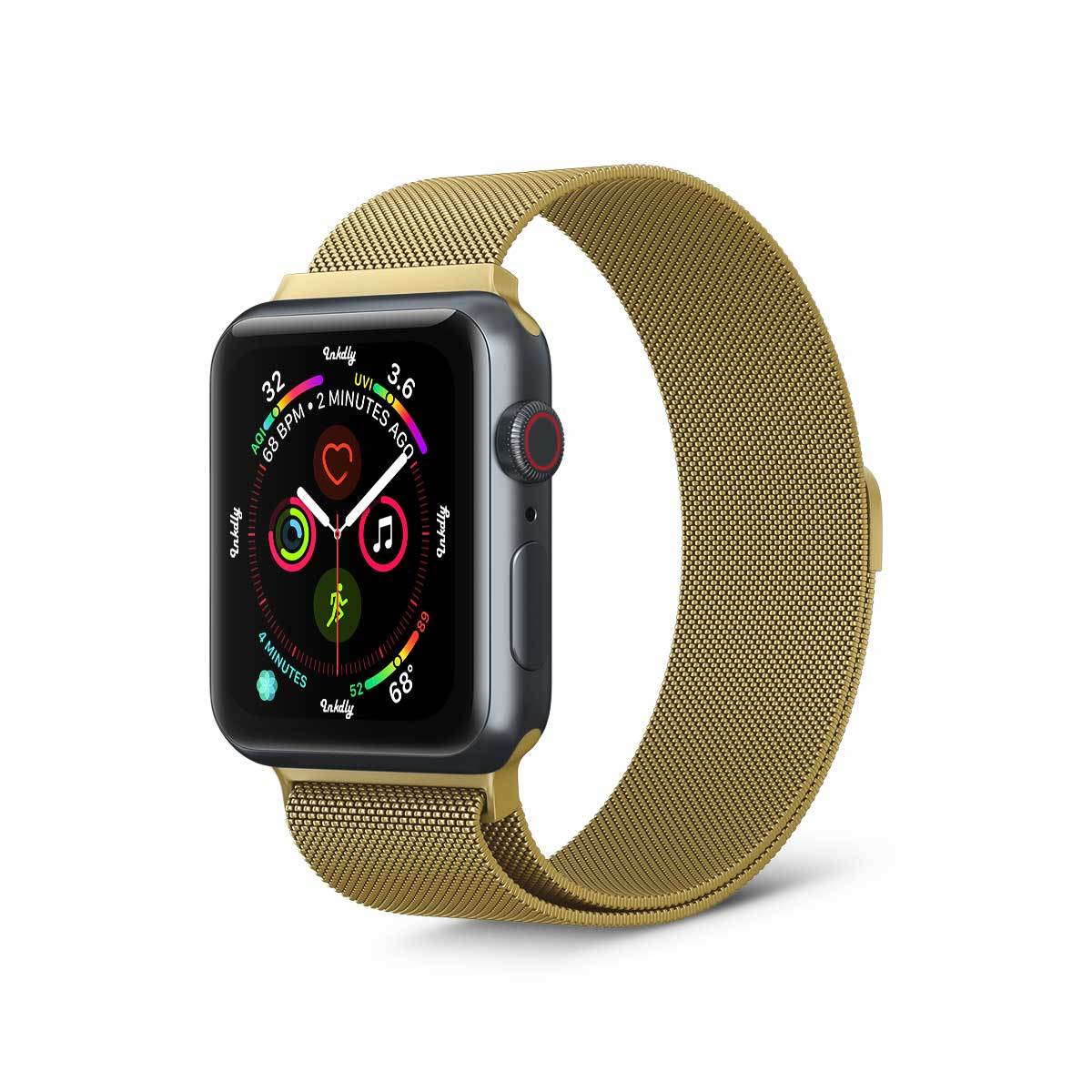 Stainless Milanese Apple Watch Band with Magnetic Lock Gold