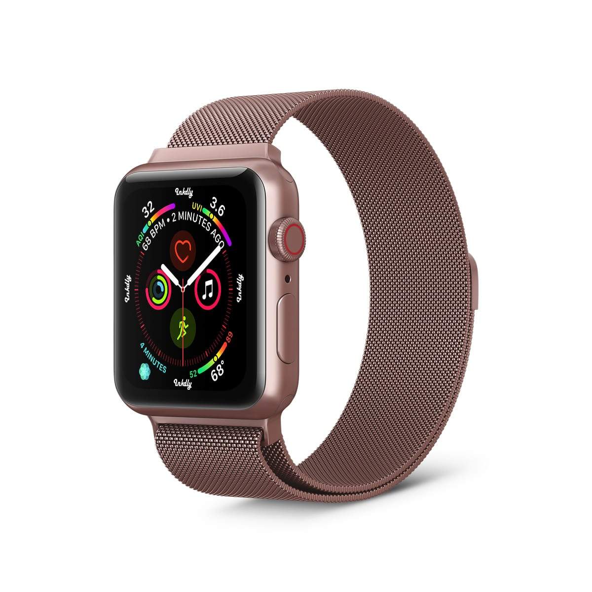Stainless Milanese Apple Watch Band with Magnetic Lock Rose Pink