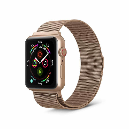 Stainless Milanese Apple Watch Band with Magnetic Lock Rose Gold